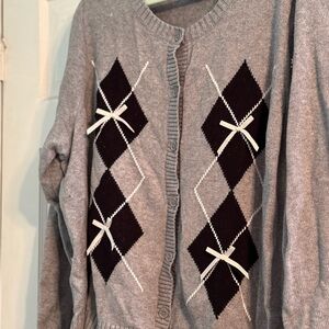 Torrid Gray and Black Argyle Cardigan
